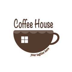 Coffee House Cup Cafe Logo – Brown Vector Design for Branding