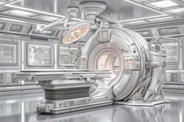 Futuristic Operating Room  Medical Technology  AI  Surgery  Scanners  Robots