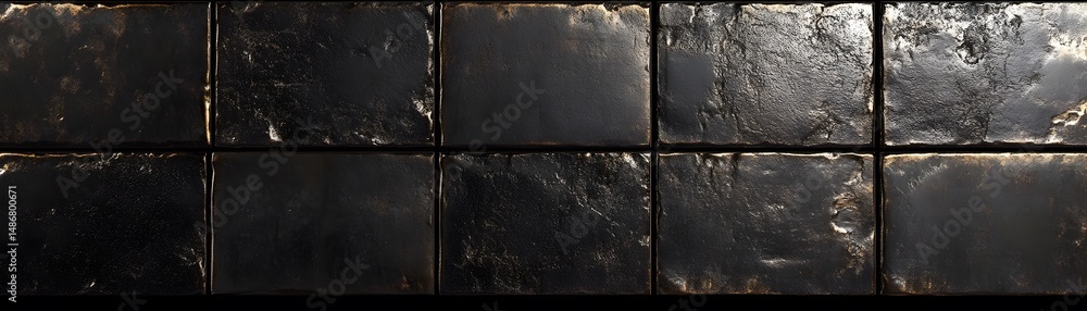Poster dark gray textured square tiles arranged in rows.