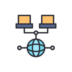 Global Network Connecting Computers With Worldwide Web On Transparent