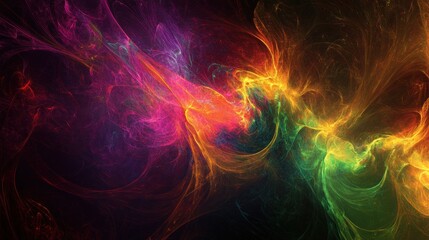 Vibrant, swirling nebula-like abstract artwork.  Intense color gradients blend seamlessly