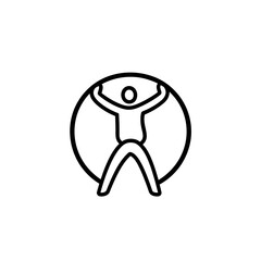 The stick man hoop icon is available, including a filled version from the Fitness and Gym collection, depicted in a modern style against a white background