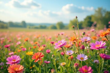 Obraz premium Vibrant spring blossoms in a field of wildflowers , crocus, yellow