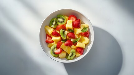 Fruit Salad with Strawberries, Kiwi, and Pineapple