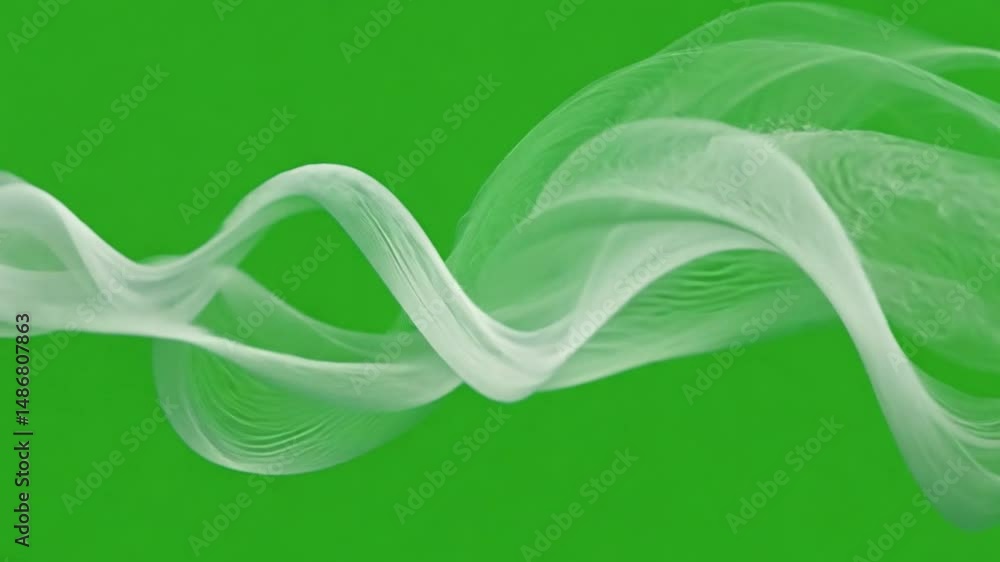 Poster elegant abstract smoke: a captivating wisp of delicate smoke gracefully dances against a vibrant gre