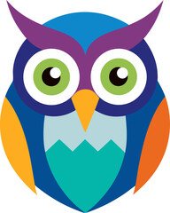 Owl icon Colorful vector on white background 