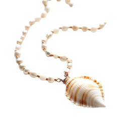 Elegant Minimalist Shell Necklace with a Refined Ch Isolated on Transparent Background