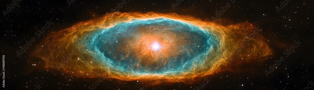 Poster a stunning display of a planetary nebula in space.