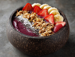 Vibrant Acai Smoothie Bowl: Wholesome Plant-Based Superfoods for a Healthy Breakfast