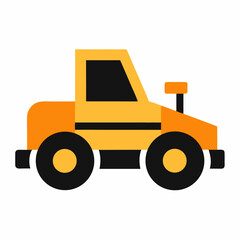 Colorful tractor icon vector on white background.
