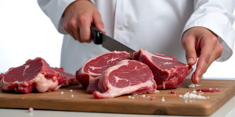 Cutting Meat for Eid Sacrifice