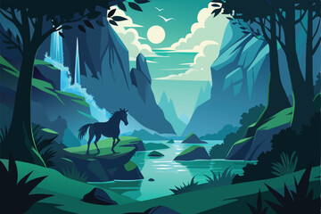 Enchanting Forest Exploration by a Lone Centaur at Sunset