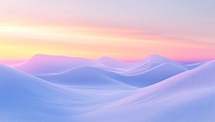 Pastel winter mountains at sunrise