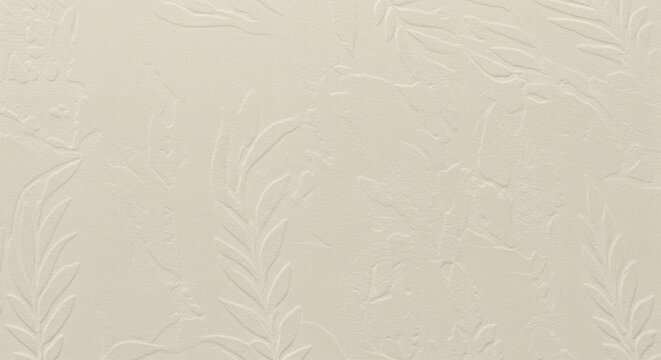 Fototapeta Subtle floral embossed wallpaper with a natural, textured surface, adding depth and elegance to any interior space.