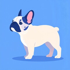 French Bulldog in flat design theme