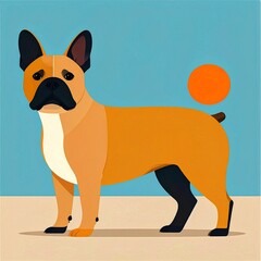 French Bulldog in flat design theme
