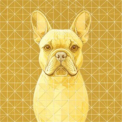 French Bulldog in geometric theme