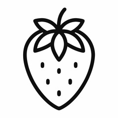 Individual strawberry line icon on white background.