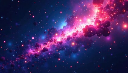 Fototapeta premium Abstract meteor shower, deep space, colorful streaks , vibrant, pattern, orange