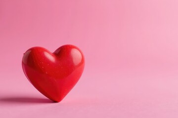 Fototapeta premium Close-up of a single red heart-shaped Valentine's Day candy , heart-shaped, heart, detail