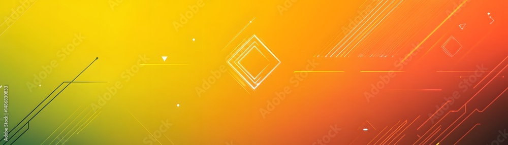 Aufkleber abstract design with geometric shapes and gradient colors.