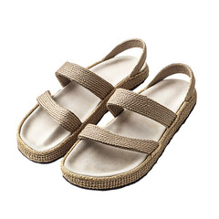 Classic Espadrille Inspired Sandals with Natural Ju Isolated on Transparent Background