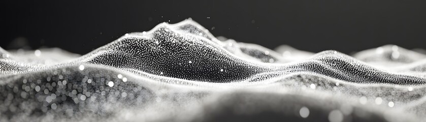 Abstract digital waves in grayscale
