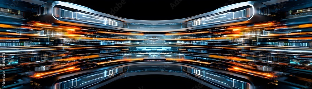 Aufkleber abstract digital network design in a futuristic style.