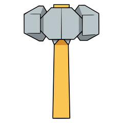 hammer origami papercraft hobby fun flat color vector illustration template design