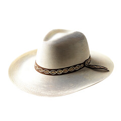 Sophisticated Wide Brim Sun Hat with Smooth Refined Isolated on Transparent Background