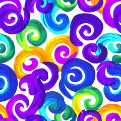 Fototapeta premium Abstract psychedelic swirling patterns, subject on a solid pure white background, Dark Outlined, no shadows, no texture