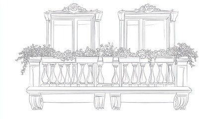 Ornate Venetian Balcony, Floral Decor