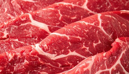 Close Up View Of Fresh Raw Beef Slices