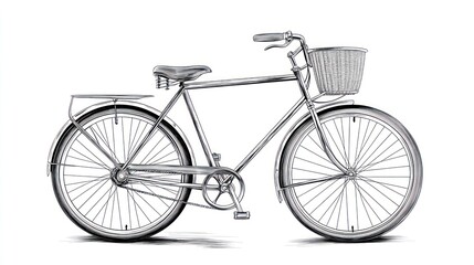 Vintage bicycle illustration, isolated, studio shot, for product design