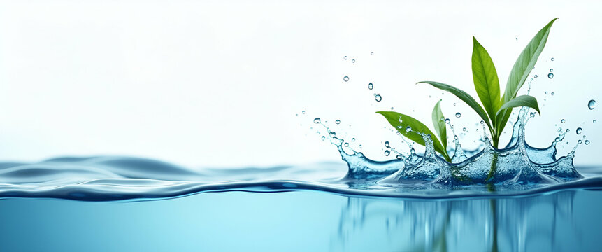 Professional design depicting capital flows into water sustainability investment uncluttered composition with generous negative space for textual layers emphasizing water saving irrigation climate res