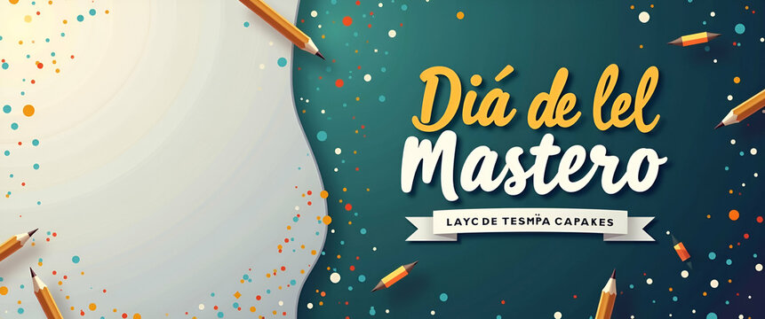 Creative Banner Design for Teacher's Day: Highlighting Digital Aesthetics, Innovation, and Institutional Messaging in a Professional Visual Environment with Left Space