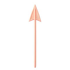 Minimal Arrow with a Simple Form in Pastel Peach Color Isolated on Transparent Background