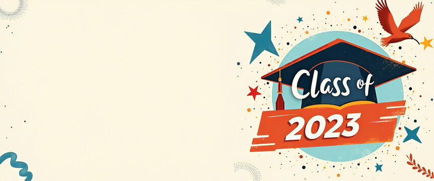 Class of 2025 Banner Design: Modern Aesthetics, Bold Graphics, Inspirational Typography, Celebrating Academic Milestones, Unity & Excellence, Dynamic Event Promotion, Premium Photo Stock