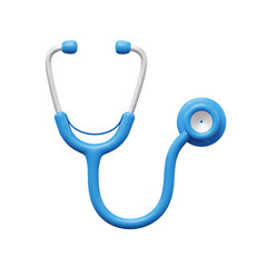 High-Quality Blue Stethoscope Against a Transparet Background, PNG.
