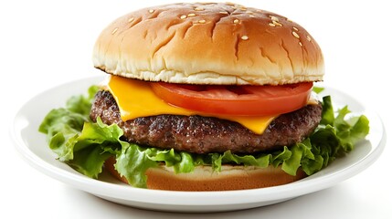 Classic Cheeseburger with Lettuce and Tomato