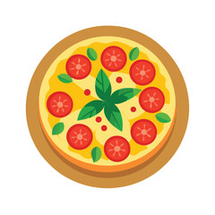 Delicious Hawaiian pizza vector art illustration