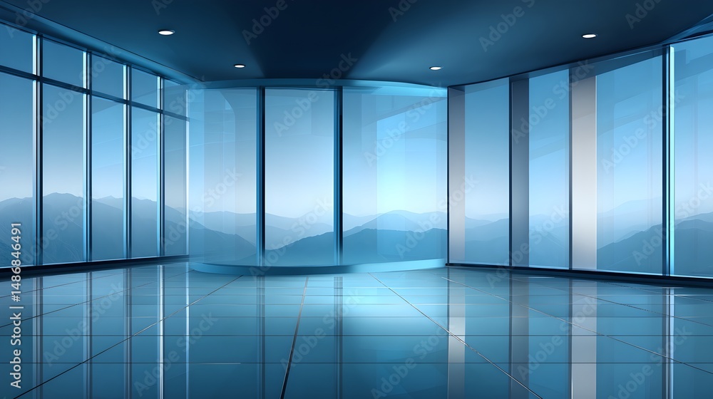 Poster room with a stunning view of mountains ideal for creating professional presentations with impact