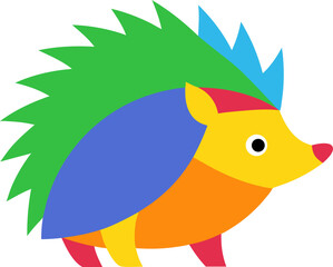 Hedgehog icon Colorful vector on transparent background 