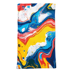 Artistic Beach Towel with Large Expressive Abstract Isolated on Transparent Background