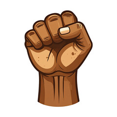 Obraz premium Illustration of a clenched fist symbol of resistance and solidarity isolated on transparent background. This image portrays a gesture of power advocacy and empowerment.
