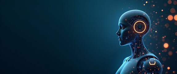 Wallpaper design integrating AI driven automation with expansive empty space minimalist digital composition futuristic machine intelligence streamlined system efficiency advanced robotics innovation m