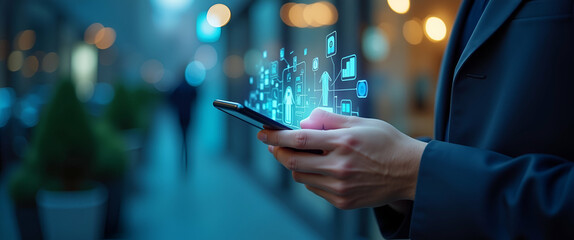 Visualizing Instant Digital Payments: High-Resolution Depiction of Mobile Transaction Interfaces and Secure Financial Interactions in Modern Commerce - Stock Photo Concept with Left Space