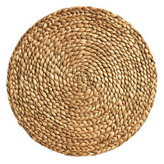 Modern Eco Straw Mat with a Natural Woven Texture Isolated on Transparent Background