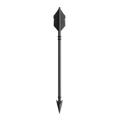 Sleek Arrow with a Modern Profile in Deep Charcoal Isolated on Transparent Background