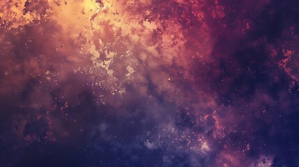 Naklejka premium Abstract Digital Art Piece of Nebula with Purple and Orange Hues